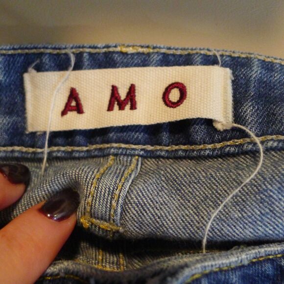 AMO High Rise Stix Crop Blown Out Knee In Rambler - 29 - Picture 6 of 8